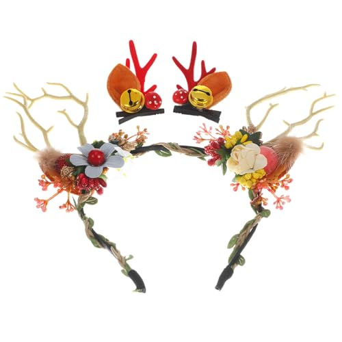 ibasenice 1 Satz Rentier Geweih Stirnband Süße Haarspangen Kostüm Cosplay für Weihnachten Halloween und Fotorequisiten ibasenice 1 Satz Rentier Geweih Stirnband Süße Haarspangen Kostüm Cosplay für Weihnachten Halloween und Fotorequisiten von ibasenice