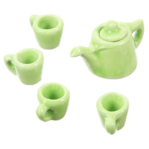 ibasenice 1 Satz Satz Klein Fälschung Miniatur Puppe Mini-tassen Küche Rollenspiel Rollenspielzubehör Küche Spielset Mini- Mini-teetassen Teezubehör Light Green Keramik von ibasenice
