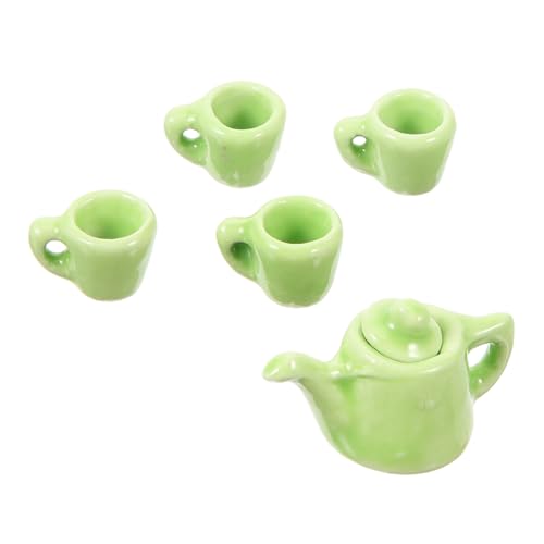 ibasenice 1 Satz Satz Klein Puppe Fälschung Miniatur Mini- Mini-teetassen Mini-tassen Küche Rollenspiel Teezubehör Rollenspielzubehör Küche Spielset Keramik Light Green von ibasenice