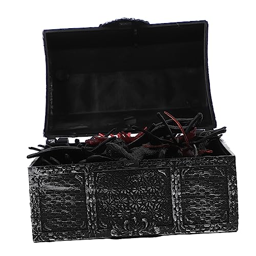 ibasenice 1 Satz Schatztruhe Streichspielzeug Aus Kunststoff Gruselige Halloween-Requisiten Partydekorationen Für Trickzwecke Halloween Schmückt Gruseliges Halloween- Black Plastik von ibasenice