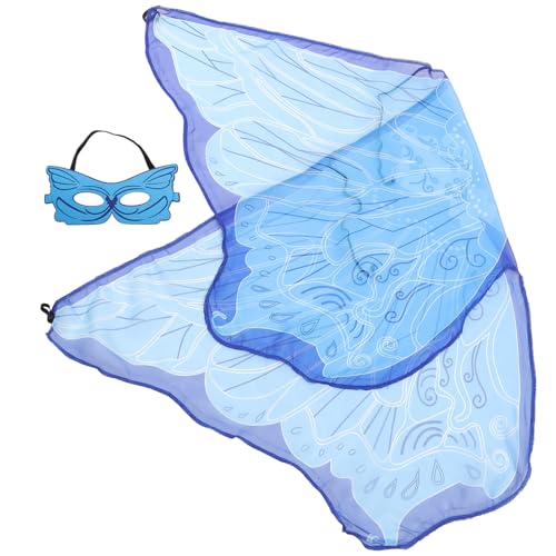 ibasenice 1 Satz Schmetterlingsflügel-umhang Kinderkleid Schmetterlingskostüm Für Mädchen Schmetterlingsflügel Flügel Kostüm Masken Umhänge Für Feenflügel Chiffon Blue von ibasenice
