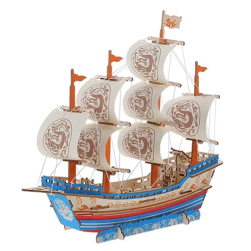 ibasenice 1 Satz Segelmodell sensorisches Puzzle nautisches Segelbootmodell Piratenschmuck inneneinrichtung Home Decor Holzschmuck Schiffsmodellbausatz aus Holz Spielzeugboot von ibasenice