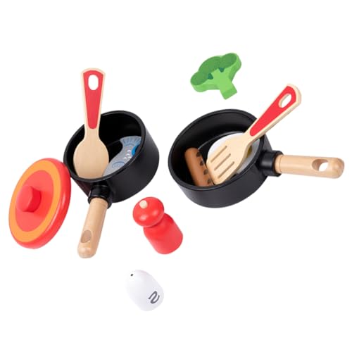 ibasenice 1 Satz Simulationsspieltopf-Set Für Aus Holz Kleines Küchenspielset Küchenbesteck Hausspielzeug Küchen -spielset Accessoires Spielset Mit Küchenutensilien von ibasenice