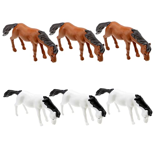 ibasenice 1 Satz Simulator- Plüsch Pferdespielzeug Spielzeugpferd Pferdefigur Animal Figures Animal Toys Hausdeko Tortendeko Einschulung Simulationspferdemodell Pferdeschmuck PVC 6 Stück von ibasenice