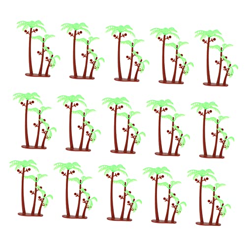 ibasenice 1 Satz Simulierter Kleiner Kokosnussbaum Mini-simulation Kokosnussbaum Dekoration Sommerdeko Living Room Decoration Kuchen Mini-simulation Kokospalme Mini-kokosnussbaum 50 Stück von ibasenice