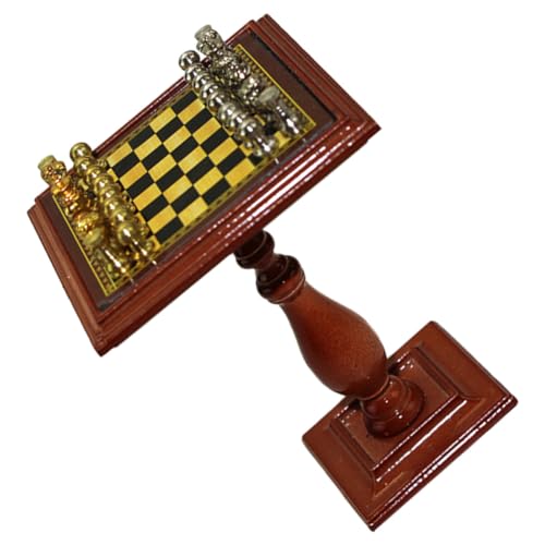 ibasenice 1 Satz Simuliertes Schach Miniaturhaus Miniatur Schach Miniatur - Puppenhaus Mini - Zubehör Miniatures tischdeko esstisch Mini - Schachspielzeug Mini - - Layout - Legierung Brown von ibasenice