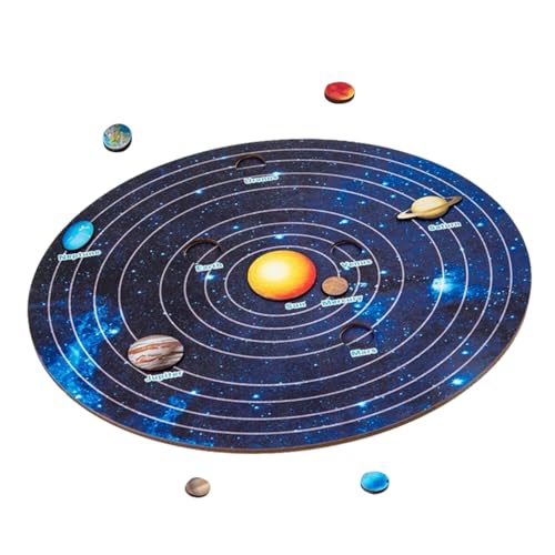 ibasenice 1 Satz Sonnensystem-Puzzle Planetenspielzeug für Kinder Puzzle-Spielzeug Lernen Modelle Kinder rätsel Sonnensystem für Kinder Puzzle für Kinder hölzern Pairing-Board Vorschule von ibasenice