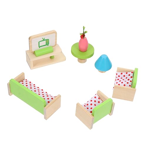 ibasenice 1 Satz Spielhaus mini mini Toys Miniature House Decors and Accessories Miniature Home Crafts Mini House TV Mini-Simulationsmöbel Mini-Hausdekoration Stoff Green von ibasenice