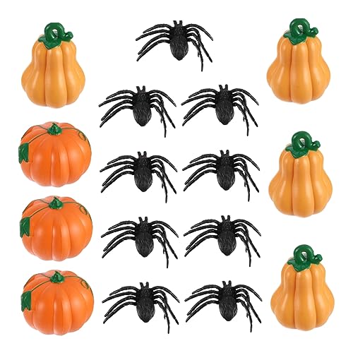 ibasenice 1 Satz Spinnenkürbis Aus Kunststoff Lernspielzeug Desktop- Halloween-Dekorationen Tiere Kürbismodelle Kinderspielzeug Spinnenmodelle Halloween- Plastik von ibasenice