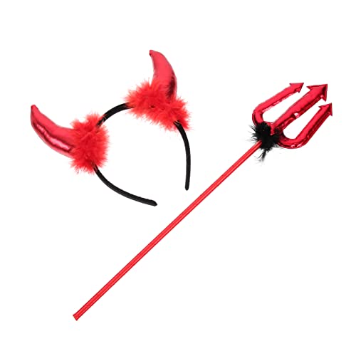 ibasenice 1 Satz Stirnband aus Horn Zombie Stirnband mit Teufelshörnern Horror halloween haarschmuck halloween haarreif Halloween-Teufel-Stirnband Halloween-Teufel-Cosplay-Kostüm Plastik rot von ibasenice