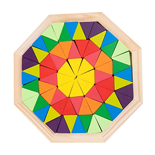 ibasenice 1 Satz Tangram-Puzzle Pädagogisches Logischer Baustein Für Puzzles Kindergeschenk Baustein Regenbogen-bausteine Holzbaustein Hölzern von ibasenice