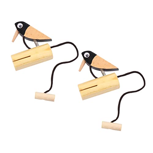 ibasenice 1 Satz Teiliges Holzspielzeug Türglocken Musikinstrument Im Specht Design Percussion Für Musikalische Früherziehung Fördert Hand Auge Koordination Und Kreativität 2 Stück von ibasenice