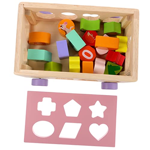 ibasenice 1 Satz Tierbaustein Auto Kinderkognitionsspielzeug Tierfigur Kinderautospielzeug Frühes Bildungsspielzeug Pädagogisches Formsortierer Aus Holz Colorful Hölzern von ibasenice