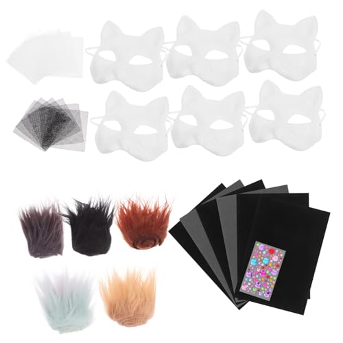 ibasenice 1 Satz Unbemalte Katzenmaske für Diy Bastelprojekte aus Papiermaske mit Verkleidung Zubehör für Karneval Maskerade und Cosplay Events Individuell Gestaltbar und Bequem Tragbar ibasenice 1 Satz Unbemalte Katzenmaske für Diy Bastelprojekte aus Papiermaske mit Verkleidung Zubehör für Karneval Maskerade und Cosplay Events Individuell Gestaltbar und Bequem Tragbar von ibasenice