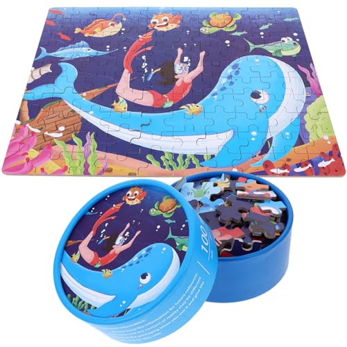 ibasenice Papierpuzzle Für Kinder – 3–9 Jahre – Lernspielzeug Für Die Vorschule – 100-teiliges Katzenpuzzle – Entwicklung des Logischen Denkens – Leuchtende Farben von ibasenice