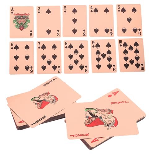 ibasenice 1 Satz Wasserfeste Spielkarten mit Goldfolie Kartenhändler Tricks Jetons goldene Spielkarten pokerkarten kartenhalter Spielkarten Party-Spielkarte Plastikkarten für den Tisch von ibasenice