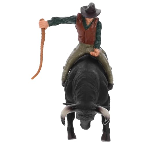 ibasenice 1 Satz Western-Cowboy-Stier kinderzimmerdeko für Stabiles Cowboyfiguren Cowboy-Actionfigur Simulations-Stierkampfmodell Stierkampfschmuck PVC von ibasenice