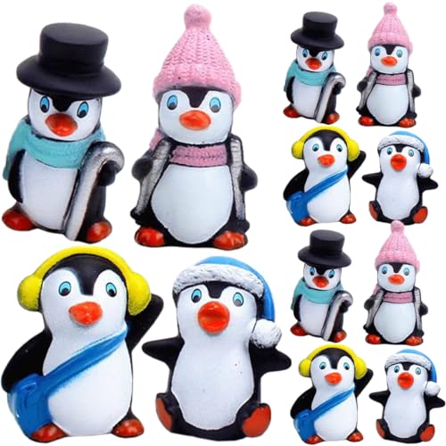 ibasenice 1 Satz Winter-pinguin-ornament Miniaturfiguren Miniaturen Figuren Sammlerstücke Toy Pinguin Plüsch Kleine Pinguinfigur Miniatur-pinguin-ornament Kleine Pinguinverzierung Vinyl 12st von ibasenice