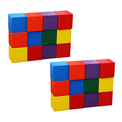 ibasenice 1 Satz Würfelblöcke Puzzle rätselbuch Lernspielzeug für ab Jahren D-Modellbau holzblock pädagogisches Blockspielzeug blockiert Colorful von ibasenice