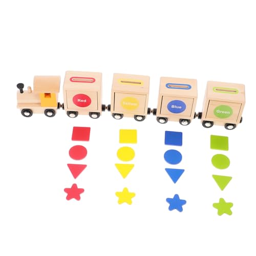 ibasenice 1 Satz hölzerner Zug Mini Magnet Holzpuzzle kinderspielzeug Pädagogisches Kreatives Holzspielzeug Zug Formen Sortierspielzeug Zug Frühe Lernspielzeug trainieren von ibasenice