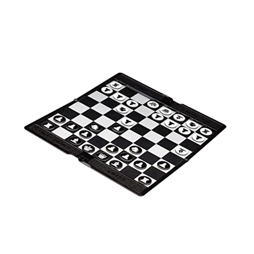 ibasenice 1 Satz magnetische Dame Schachbrett schachspiel schachkassette Schachspiel für Anfänger Chessboard Faltbares Schachspiel Chess up Board Internationale Dame Black von ibasenice