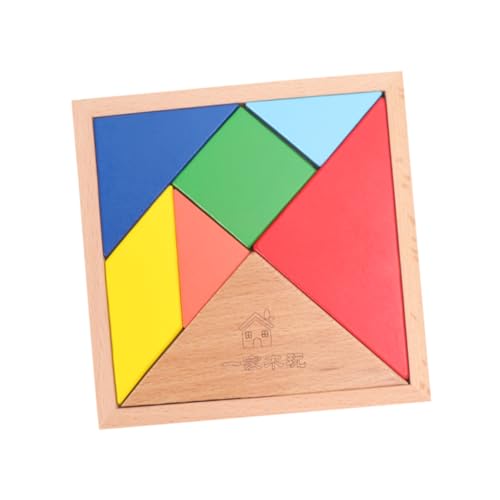 ibasenice 1 Schachtel Frühes Lernen Puzzle rätselbuch holzspielzeug rätsel knobeleien für holzspielsachen Holz-Tangram Tangram- Hölzern von ibasenice