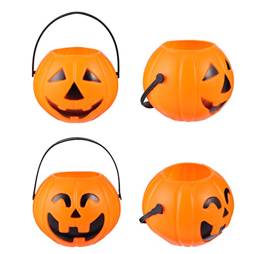 ibasenice 1 Set 12 Stücke Eimer Orange Dekorative Halloween Orange Kürbis Eimer Kunststoff von ibasenice