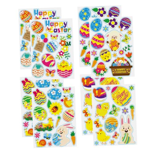 ibasenice 1 Set 24 Stück Ostereier Hasen Aufkleber Dekoration PVC Wandaufkleber Schaufensteraufkleber Wandaufkleber Für Ostern Wandaufkleber Geschenkaufkleber von ibasenice
