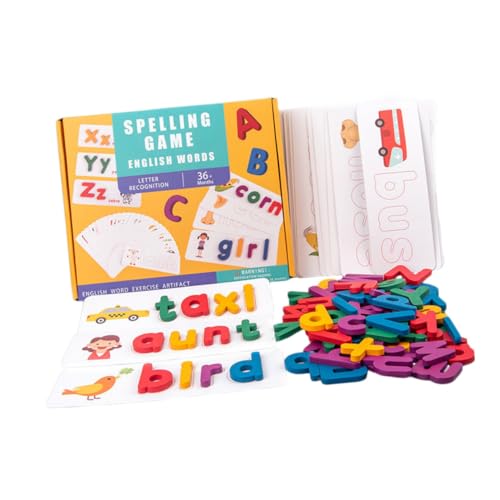 ibasenice 1 Set 26 Englische Buchstaben Wortspiel Puzzle Passende Buchstaben Frühe Bildung Buchstaben Blöcke Pädagogisches Pädagogisches Bambus von ibasenice