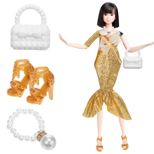 ibasenice Modisches Puppen-Outfit Glitzer-Pailletten-Abendkleid Schuhe Tasche Und Halskette ibasenice Modisches Puppen-Outfit Glitzer-Pailletten-Abendkleid Schuhe Tasche Und Halskette von ibasenice