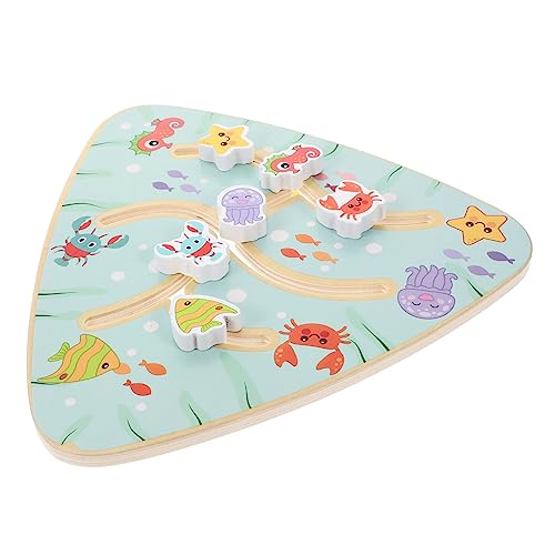 ibasenice 1 Set Bewegliches Labyrinthbrett Kinderspielzeug Ozeantier Labyrinthbrett Cartoon Labyrinthplatte Brettspiel Lustiges Holz Labyrinthbrett Lernspielzeug Labyrinthbrett von ibasenice