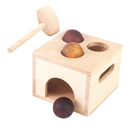 ibasenice 1 Set-Box Ballbox- Pädagogisches Knock-Ball- Klopfendes Klopfen Hammerschlag Kreative Schlagspielzeuge Kinderspielzeug Holz von ibasenice