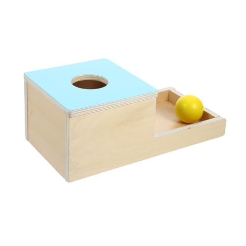 ibasenice 1 Set-Box Pitching-Box für die Früherziehung Ball für geschicklichkeit Babykognitiver sensorische Spielzeuge Holz Sky-Blue von ibasenice