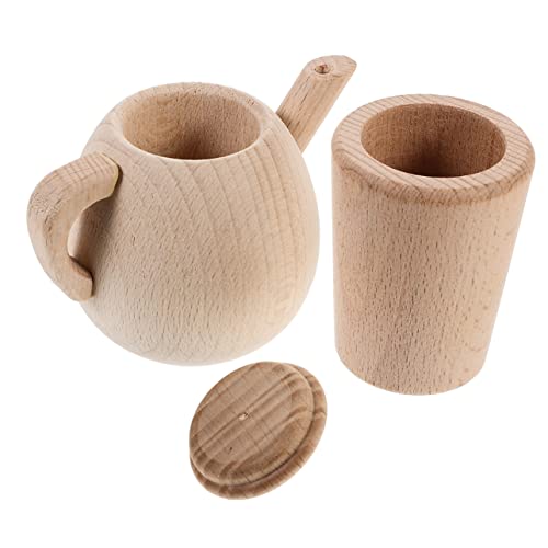 ibasenice Mini-teeservice-Spielzeug Für Jungen Und Mädchen Handgefertigtes Teegeschirr-Set Aus Holz Für Tee Puppenhaus- ibasenice Mini-teeservice-Spielzeug Für Jungen Und Mädchen Handgefertigtes Teegeschirr-Set Aus Holz Für Tee Puppenhaus- von ibasenice