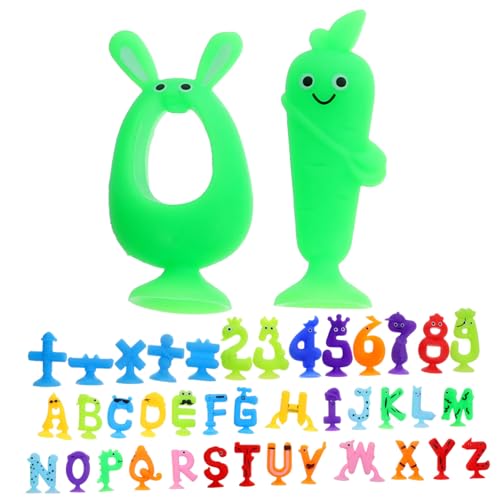 ibasenice 1 Set Buchstaben Spaß Saugspielzeuge Für Babys Kinderspielzeug Badespielzeug Für Babys Für Kleinkinder Saugnäpfe Bausteine ​​Für Kleinkinder Alphabet Buchstaben von ibasenice