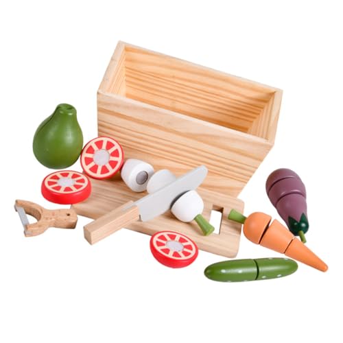 ibasenice Spielzeug-lebensmittelset Für Kleinkinder – Obstspielzeug Aus Holz Mit Schneidespielzeug Für Gemüse Für Kinder Von 1–3 Jahren Rollenspiel-küchenspielzeug Für Kleinkinder von ibasenice