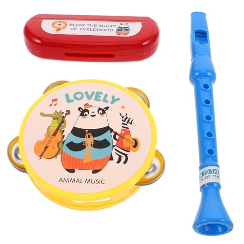 ibasenice 1 Set Frühes Lernspielzeug, Interaktive Tamburin-, Flöte- Und Mundharmonika-Instrumente Für Kinder, Baby-musikspielzeug Für Im Vorschulalter von ibasenice
