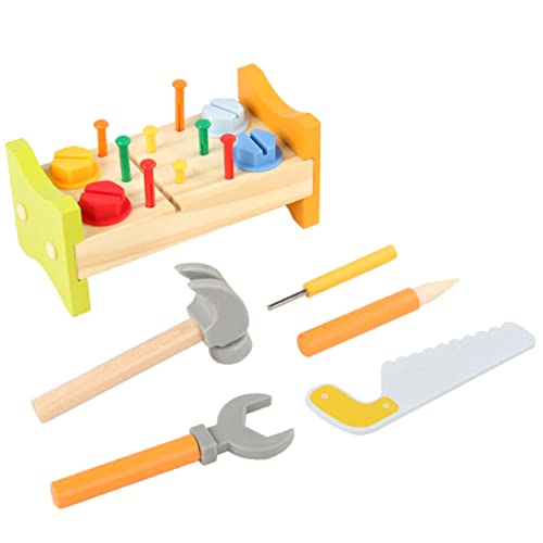 ibasenice Hammer-Set Für Kleinkinder 1 Set Aus Holz Zum Hämmern Und Werkbank-Spielzeug Für Babys Früherziehung Spielspielzeug Mit Hellem Design von ibasenice