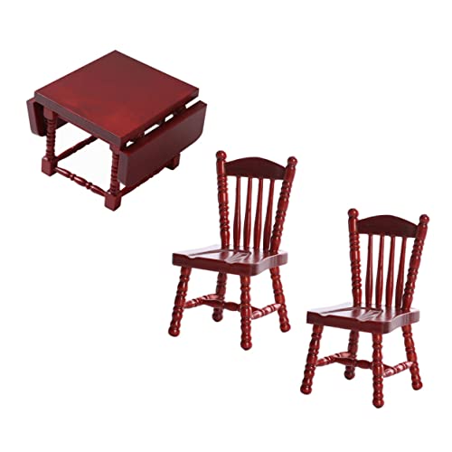 ibasenice Spielhaus Spielzeug Mini-möbel-Set Mini-küche Spielhaus Spielzeug Plastikstuhl Mini Schreibtischmöbel Miniatur-möbel-Set Rote Farbe von ibasenice