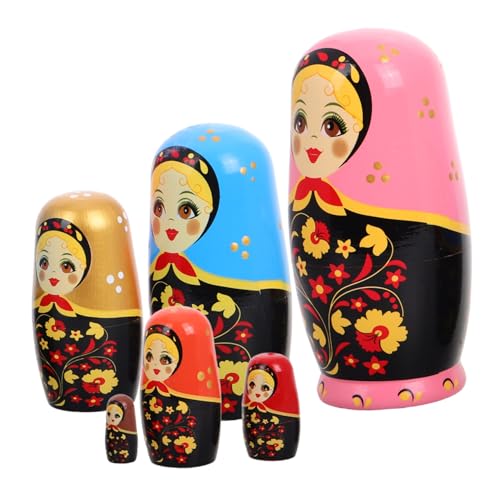 ibasenice Matroschka-Spielzeug – Russisches Puppenset Weihnachtsfiguren Aus Holz Perfektes Für Kinder Dekorative Ornamente von ibasenice