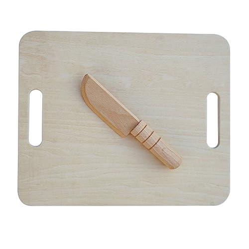 ibasenice 1 Set Messer Schneidebrett Simuliertes Cutter Kochspielzeug Küchenspielzeug Kinderschneider Küchenschneider Werkzeug Sicherer Küchenschneider Heimspielzeug Holz von ibasenice