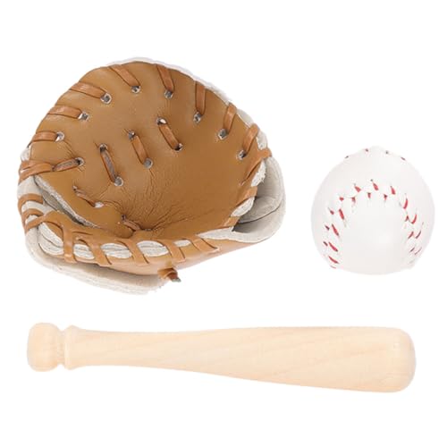 ibasenice 1 Set Mini Baseball Mini Spielzeughaus Outdoor Baseball Miniatur Spielset Mini Baseball Rollenspiel Zubehör Rollenspielset Mini Zubehör Leder von ibasenice