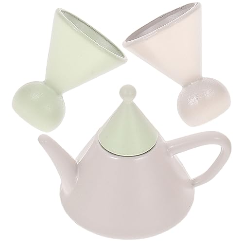 ibasenice Rollenspiel-Spielzeug Miniatur-teekannen-Set Legierung Mini-wasserkocher Teetasse Miniatur-wasserkocher Für Mini- von ibasenice