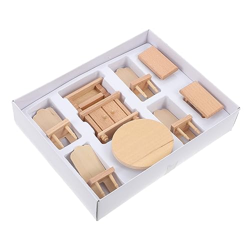 ibasenice 1satz Miniatur Möbel Für Puppenhäuser Teiliges Esszimmer Zubehör Mit Tisch Stühlen Und Hockern Für Und Fotografieren von ibasenice