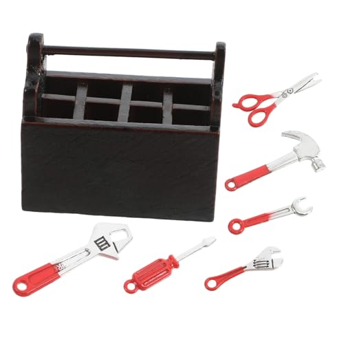 ibasenice 1 Set Mini Werkzeugkasten Werkzeuge Für Das Puppenhausmöbel Mini Werkzeuge Mini Schmücken Mini Dekoration Miniatur Reparatursatz Holz von ibasenice