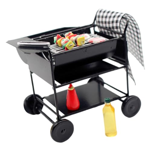 ibasenice Welcome to The Dollhouse 1 Set Miniatur Grill Für Puppenhaus BBQ Grill Zubehör Aus Schwarzem Miniature Grill Decor Für Die Puppenhausküche Perfektes Mini BBQ Tool Für Kreative Spielwelten von ibasenice