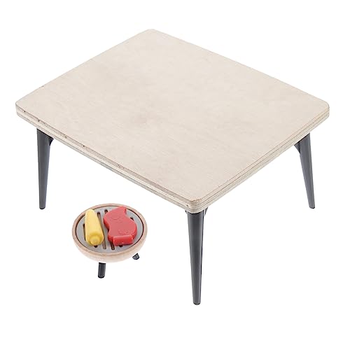 ibasenice 1 Set Miniatur Holz Grill Modell Holz Tiny Grill Mini Grill Grill Simulierte Grill von ibasenice