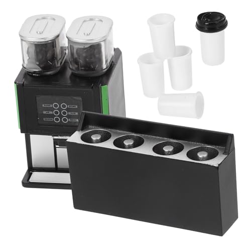 ibasenice 1 Set Miniatur Kaffeemaschine Kaffeemaschine Kaffeetassen Kaffeebecher Spielzeughaus Mini Kaffeemaschinenmodell Mini Küchendekor Puppenhausgerät Puppenhaus Dekoration von ibasenice