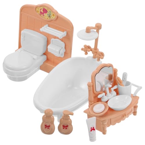 ibasenice Einzigartiges Puppenhaus-Badezimmer- Miniatur-möbel-Set Realistische Puppenhaus-duschzimmer-Requisiten von ibasenice