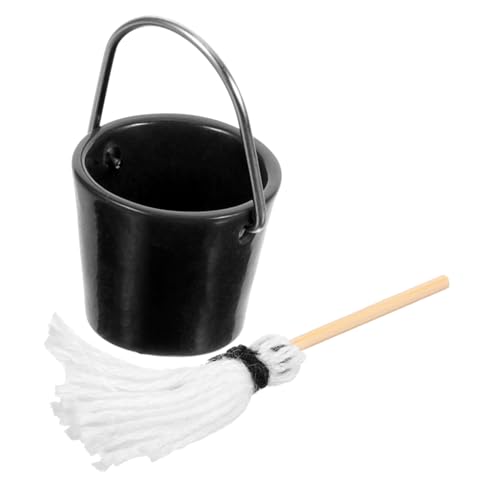 ibasenice 1 Set Müllaufbewahrung Eimer Wischmopp Hexen Set Kleines Winzige Häuser Kleine Häuser Kleines Spielzeughaus Eimer Ornamente Für Miniatur Wischmopp Mini von ibasenice